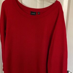 Cyrus  Red Ribbed Sweater 2X